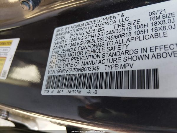 2022 HONDA PILOT 2WD EX-L