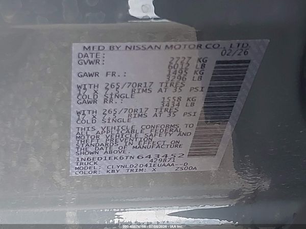 2026 NISSAN FRONTIER PRO-4X 4X4