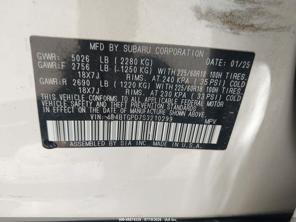 2025 SUBARU OUTBACK TOURING XT