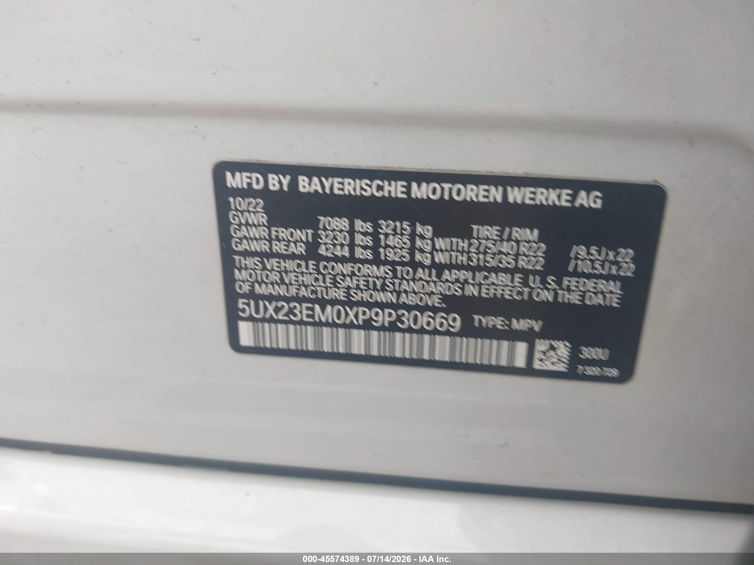 2023 BMW X7 XDRIVE40I
