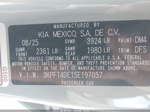 2025 KIA K4 LXS