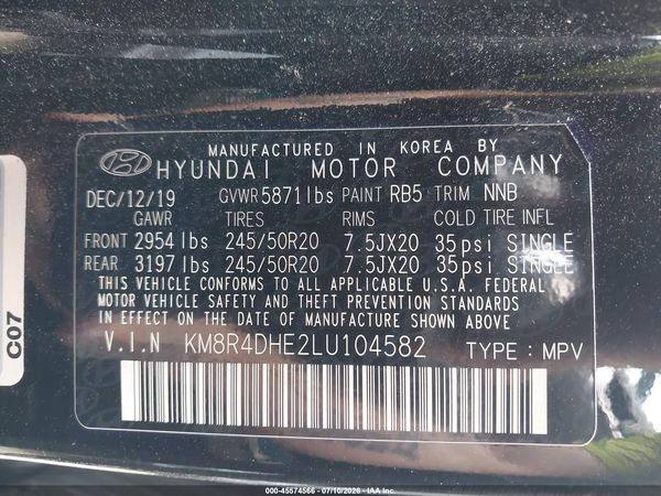 2020 HYUNDAI PALISADE SEL