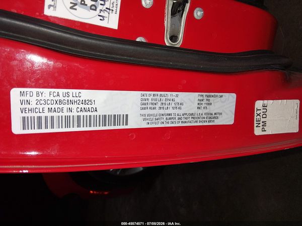 2022 DODGE CHARGER SXT RWD