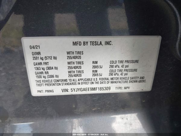 2021 TESLA MODEL Y
