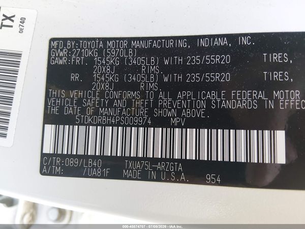 2023 TOYOTA HIGHLANDER LIMITED