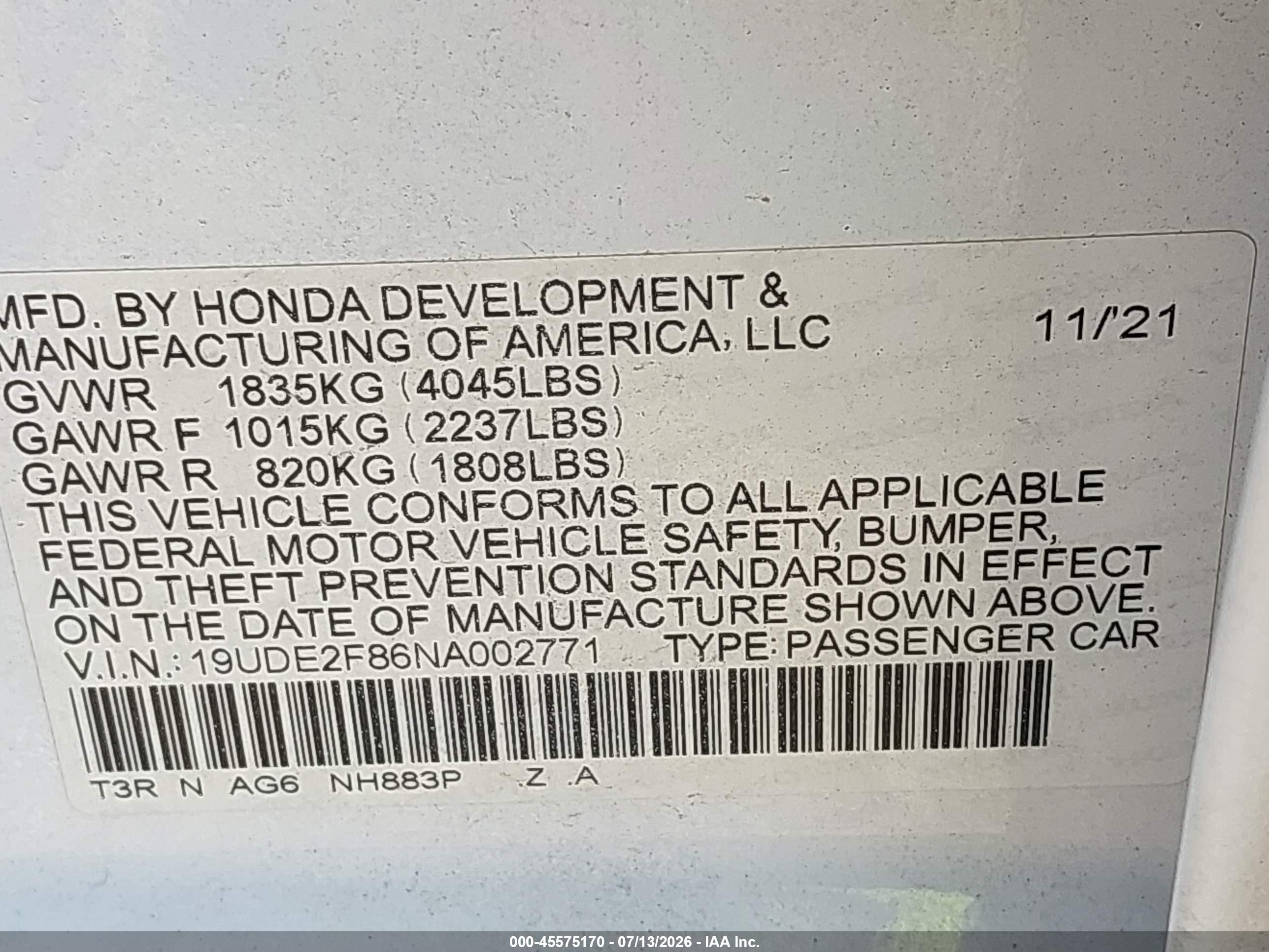 2022 ACURA ILX