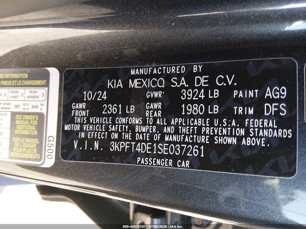 2025 KIA K4 LXS