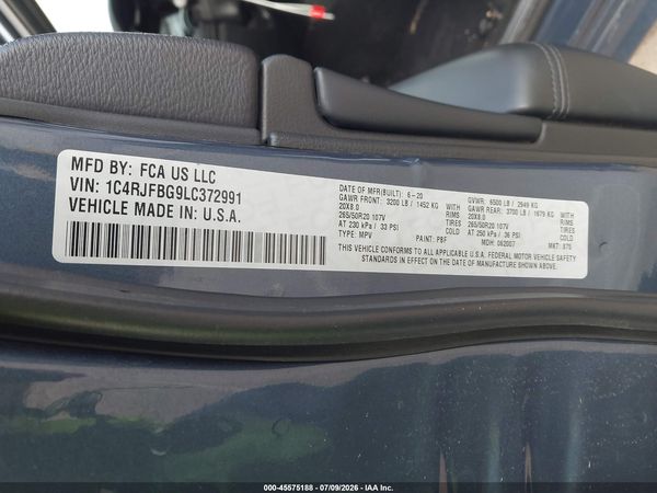 2020 JEEP GRAND CHEROKEE LIMITED X 4X4