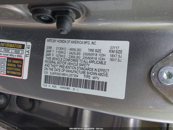 2017 HONDA CR-V EX-L/EX-L NAVI
