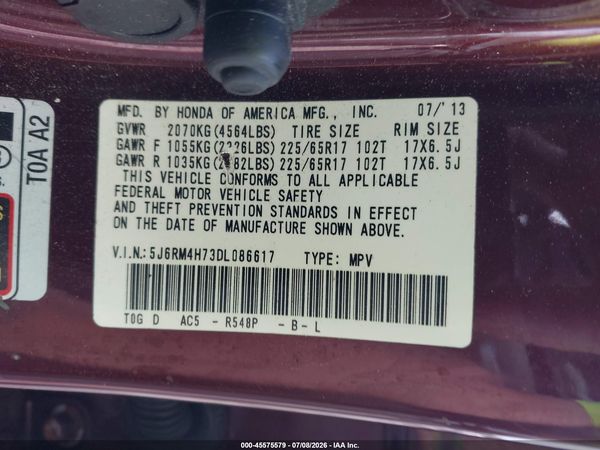 2013 HONDA CR-V EX-L