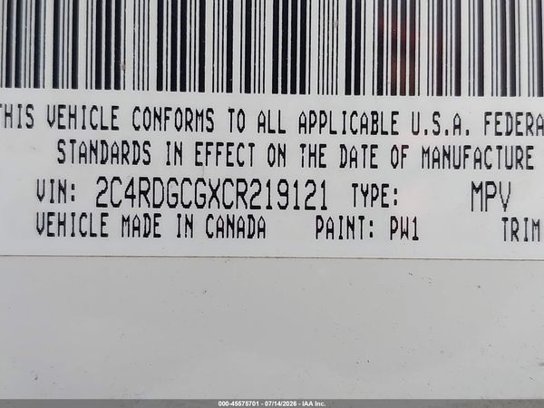 2012 DODGE GRAND CARAVAN SXT