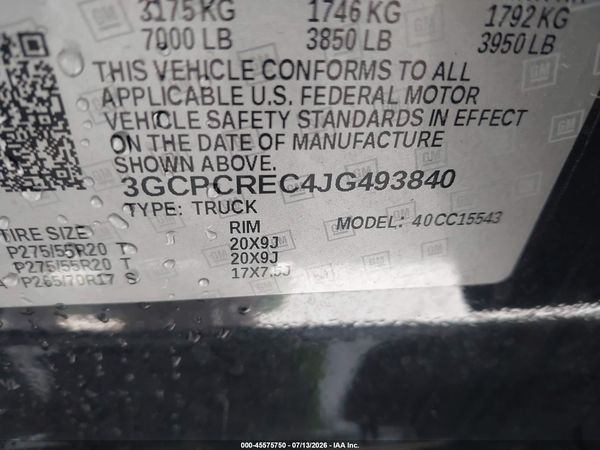 2018 CHEVROLET SILVERADO 1500 1LT — I9