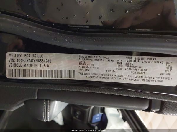 2022 JEEP GRAND CHEROKEE L ALTITUDE 4X4