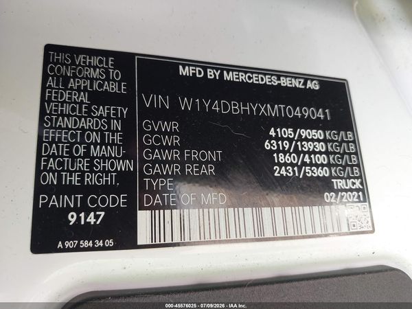 2021 MERCEDES-BENZ SPRINTER 2500 STANDARD ROOF I4 DIESEL