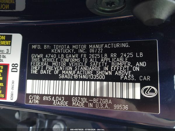 2022 LEXUS ES 350 350 Premium
