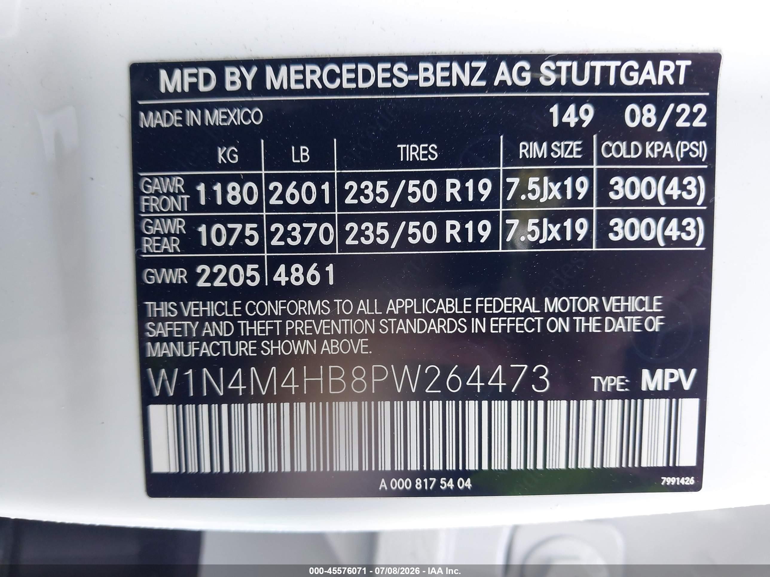 2023 MERCEDES-BENZ GLB 250 4MATIC
