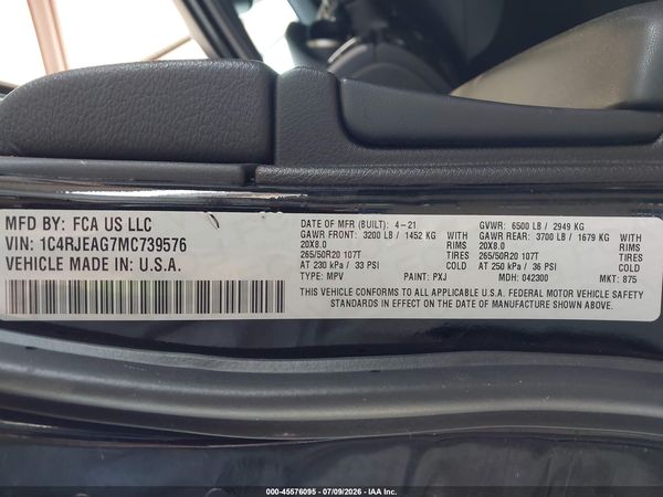 2021 JEEP GRAND CHEROKEE FREEDOM 4X2