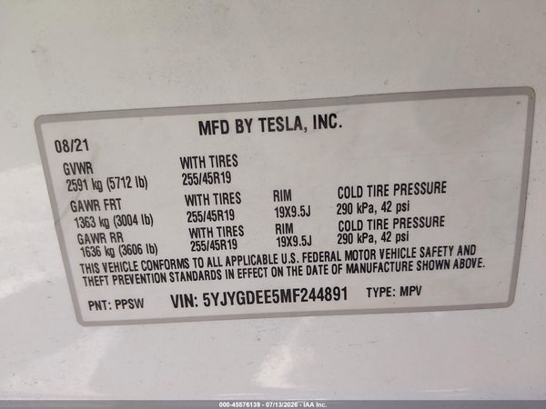 2021 TESLA MODEL Y