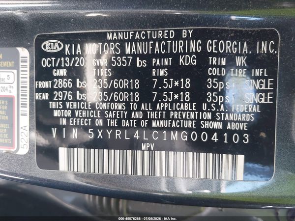 2021 KIA SORENTO S