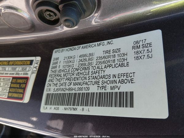 2017 HONDA CR-V EX-L/EX-L NAVI