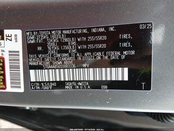 2025 TOYOTA GRAND HIGHLANDER PLATINUM