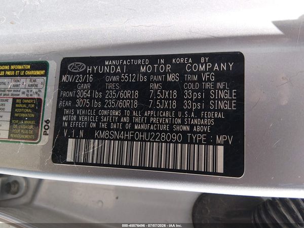2017 HYUNDAI SANTA FE SE