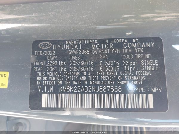 2022 HYUNDAI KONA SE