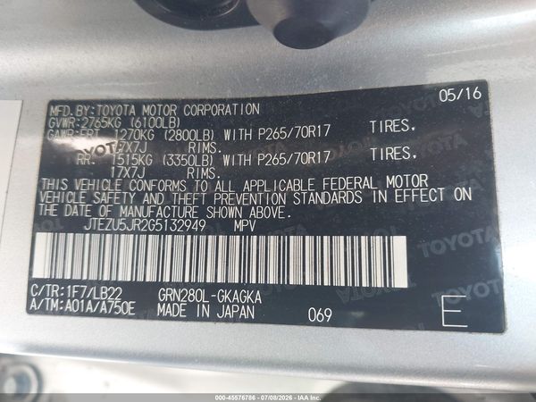 2016 TOYOTA 4RUNNER SR5 PREMIUM