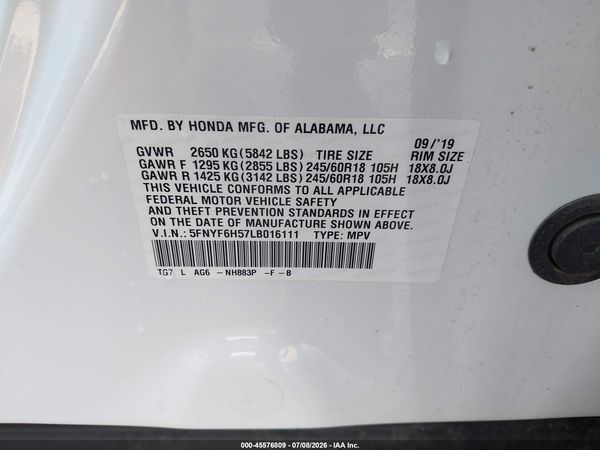 2020 HONDA PILOT AWD EX-L