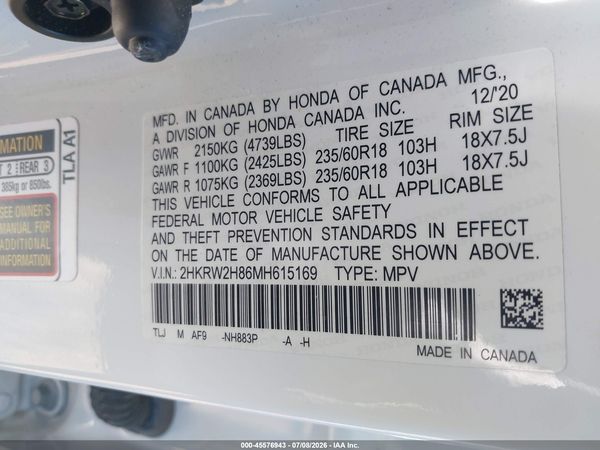 2021 HONDA CR-V AWD EX-L