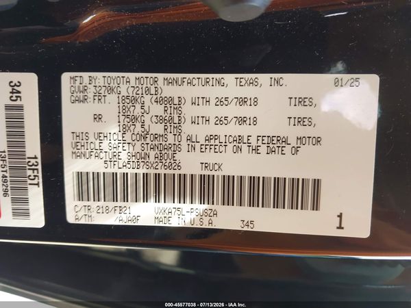 2025 TOYOTA TUNDRA SR5