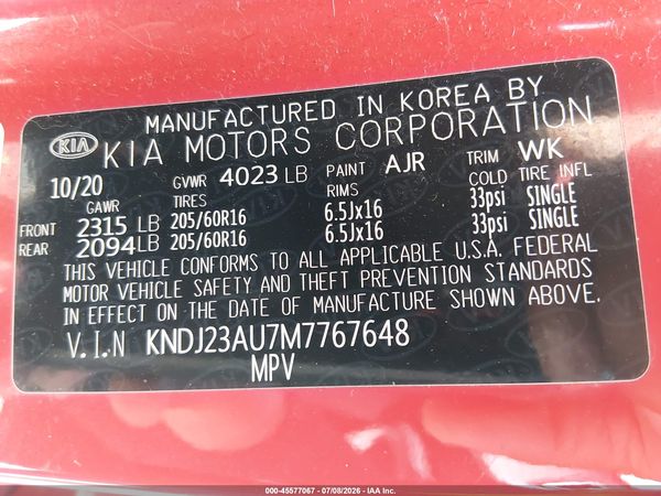 2021 KIA SOUL LX
