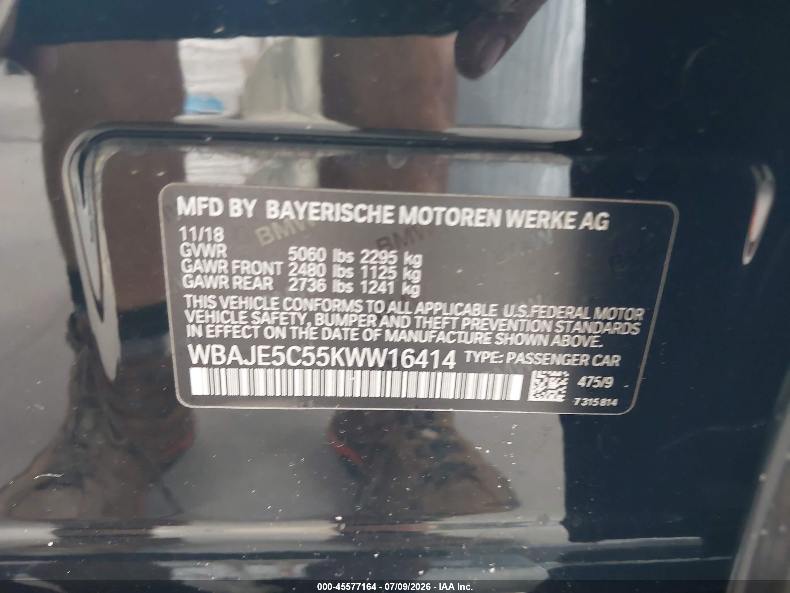 2019 BMW 540I
