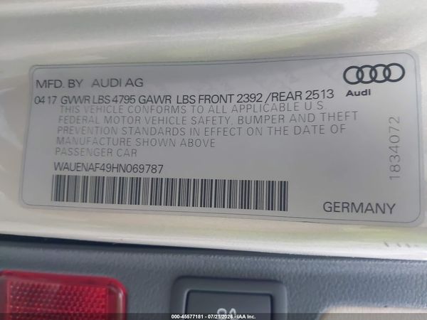 2017 AUDI A4 PREMIUM PLUS