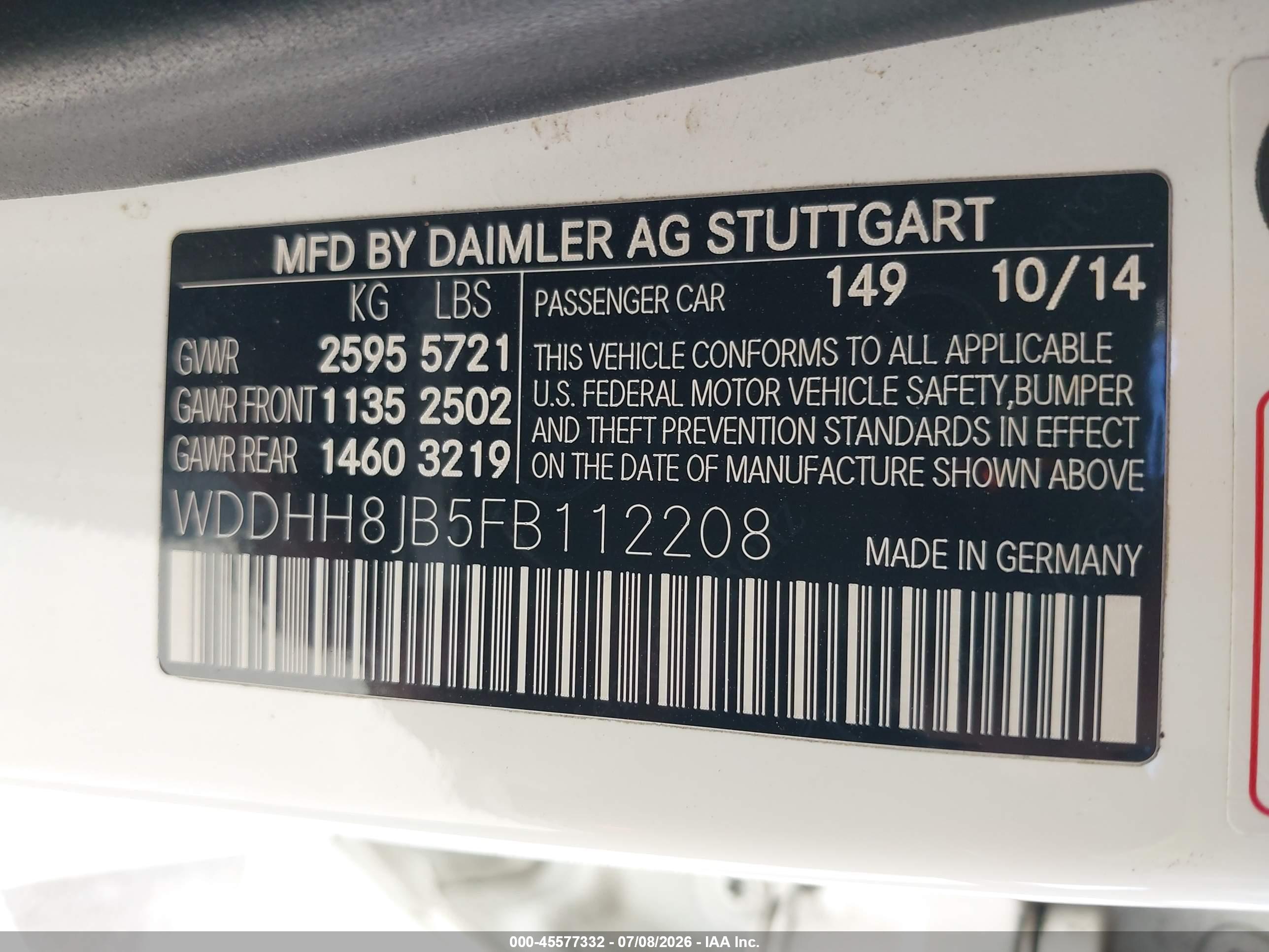 2015 MERCEDES-BENZ E 350 4MATIC
