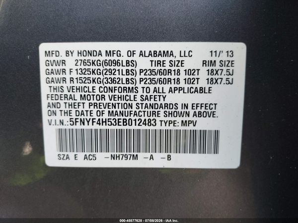 2014 HONDA PILOT EX-L