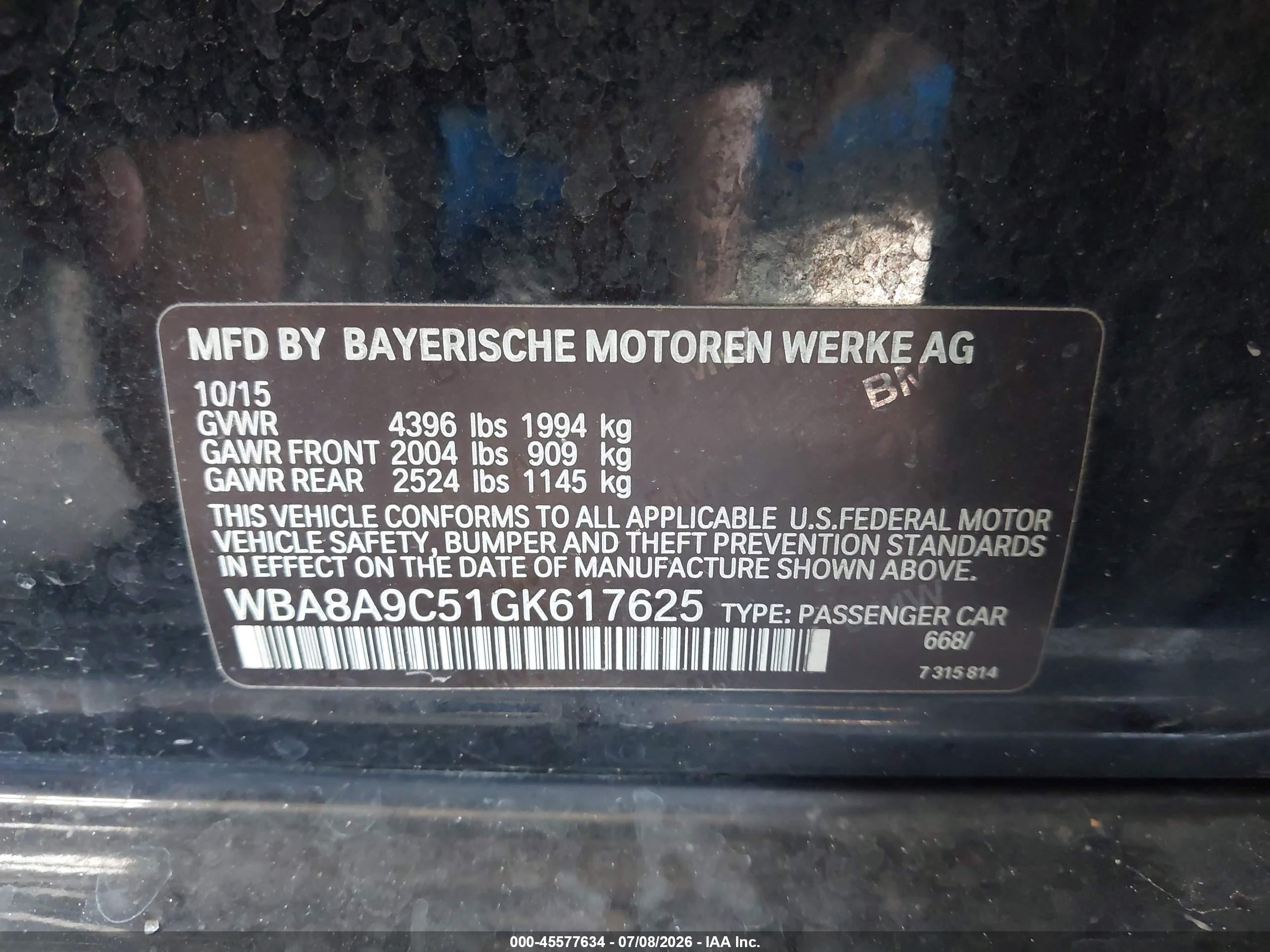 2016 BMW 320I