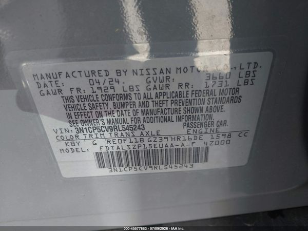 2024 NISSAN KICKS SV XTRONIC CVT