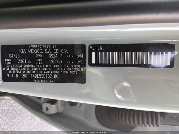 2025 KIA K4 LXS