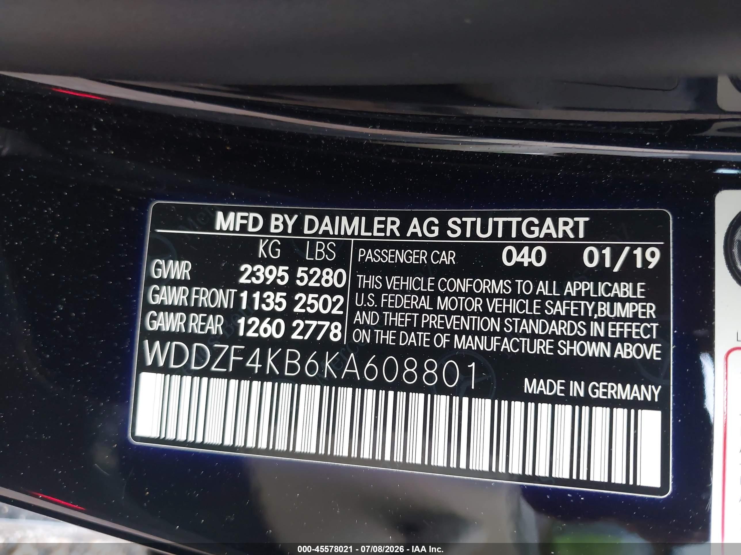 2019 MERCEDES-BENZ E 300 4MATIC