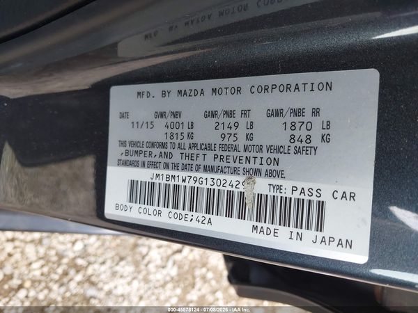 2016 MAZDA MAZDA3 I TOURING