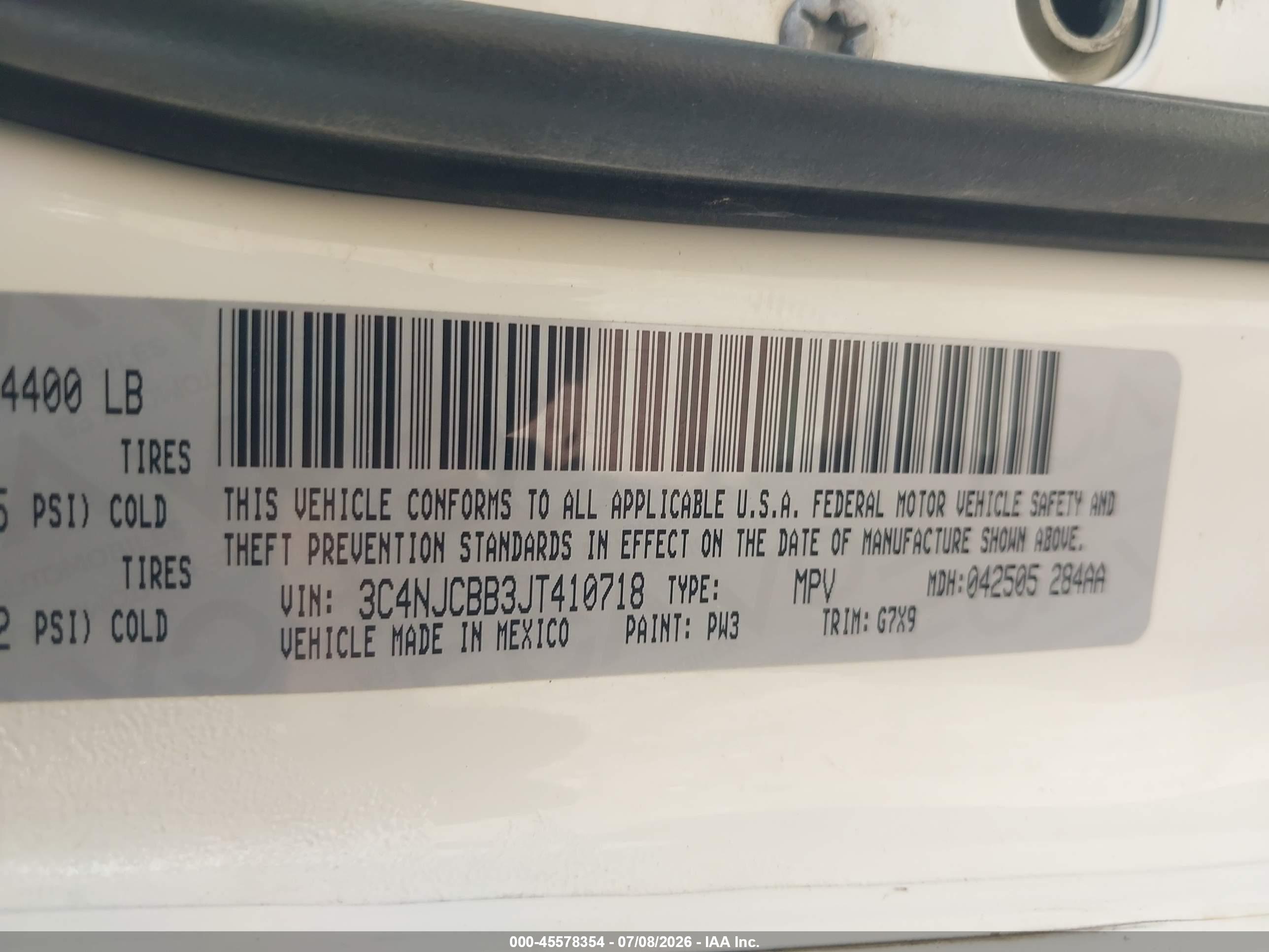 2018 JEEP COMPASS LATITUDE 4X2