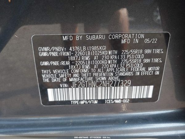 2022 SUBARU CROSSTREK LIMITED