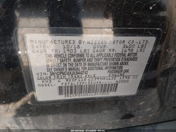 2018 NISSAN KICKS SV