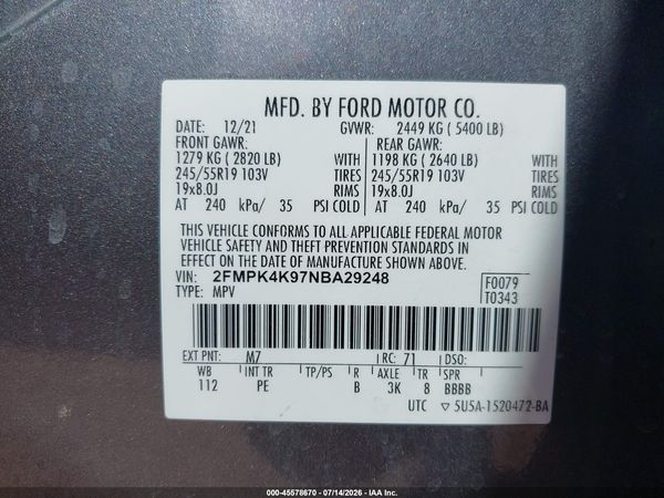 2022 FORD EDGE TITANIUM