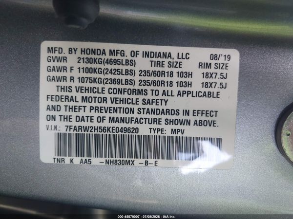 2019 HONDA CR-V EX
