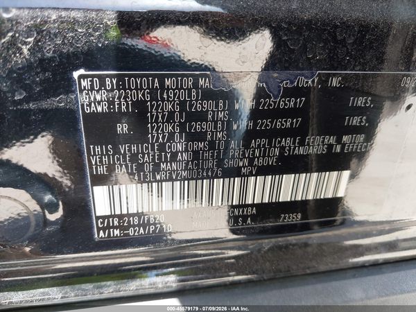 2021 TOYOTA RAV4 HYBRID LE