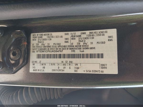 2018 FORD F-150 LARIAT/XL/XLT