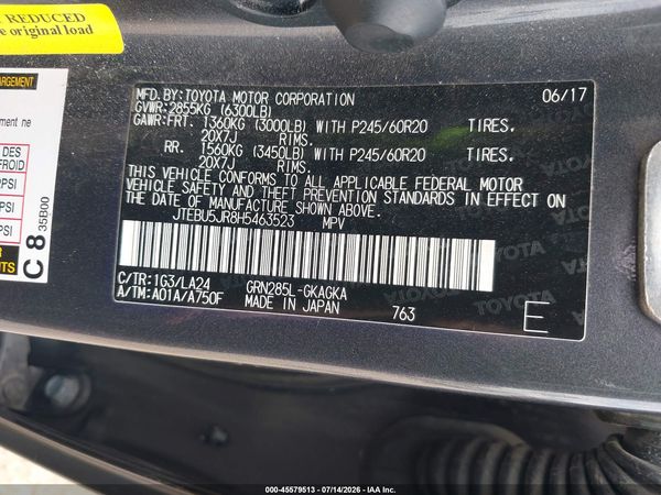 2017 TOYOTA 4RUNNER LIMITED