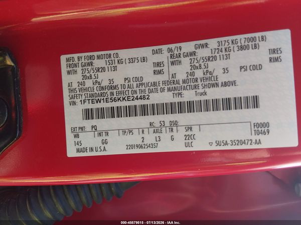 2019 FORD F-150 XL